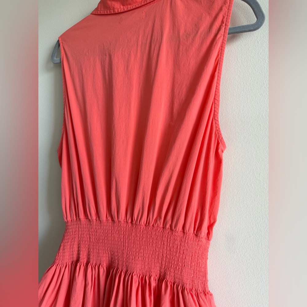Ramy Brook Coral Tiered Midi Shirtdress Sleeveless Button Front XL - Picture 6 of 12